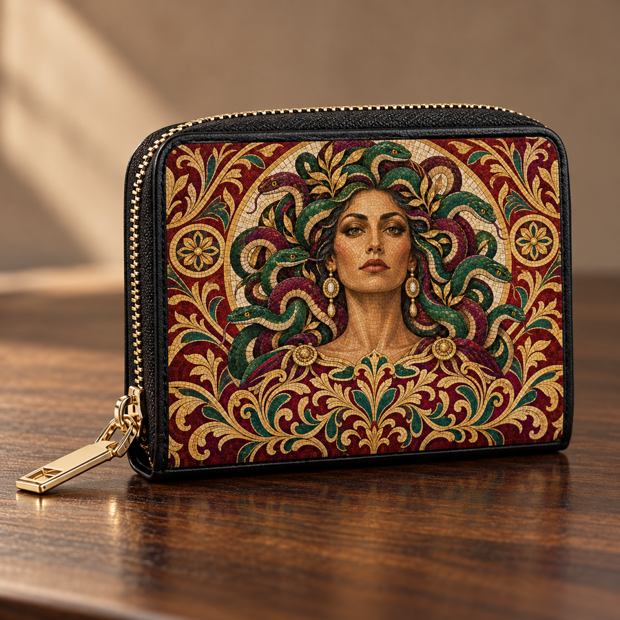 "Medusa" Roman Mosaic Mini Wallet
