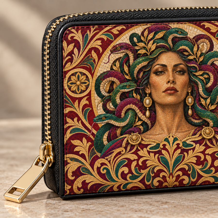 "Medusa" Roman Mosaic Mini Wallet