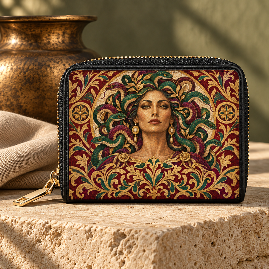 "Medusa" Roman Mosaic Mini Wallet
