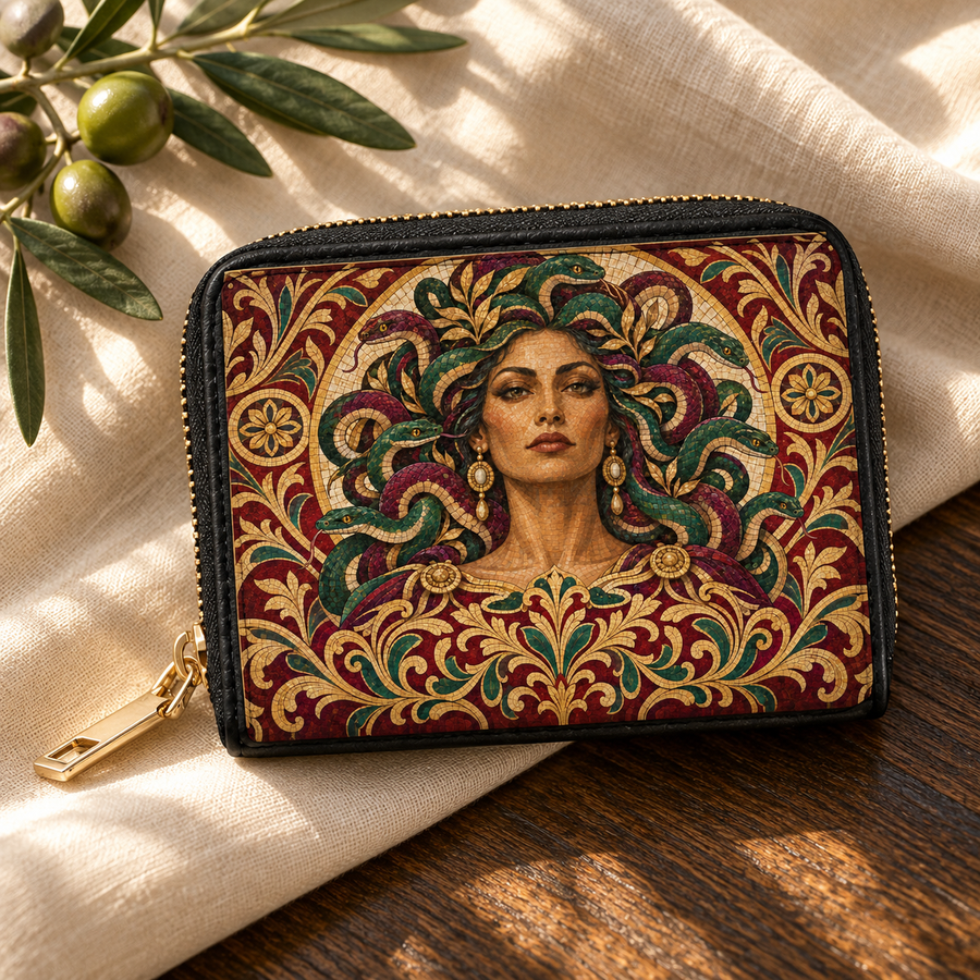 "Medusa" Roman Mosaic Mini Wallet