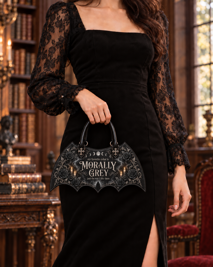 My Favorite Color Is Morally Grey Bat Wing Handbag