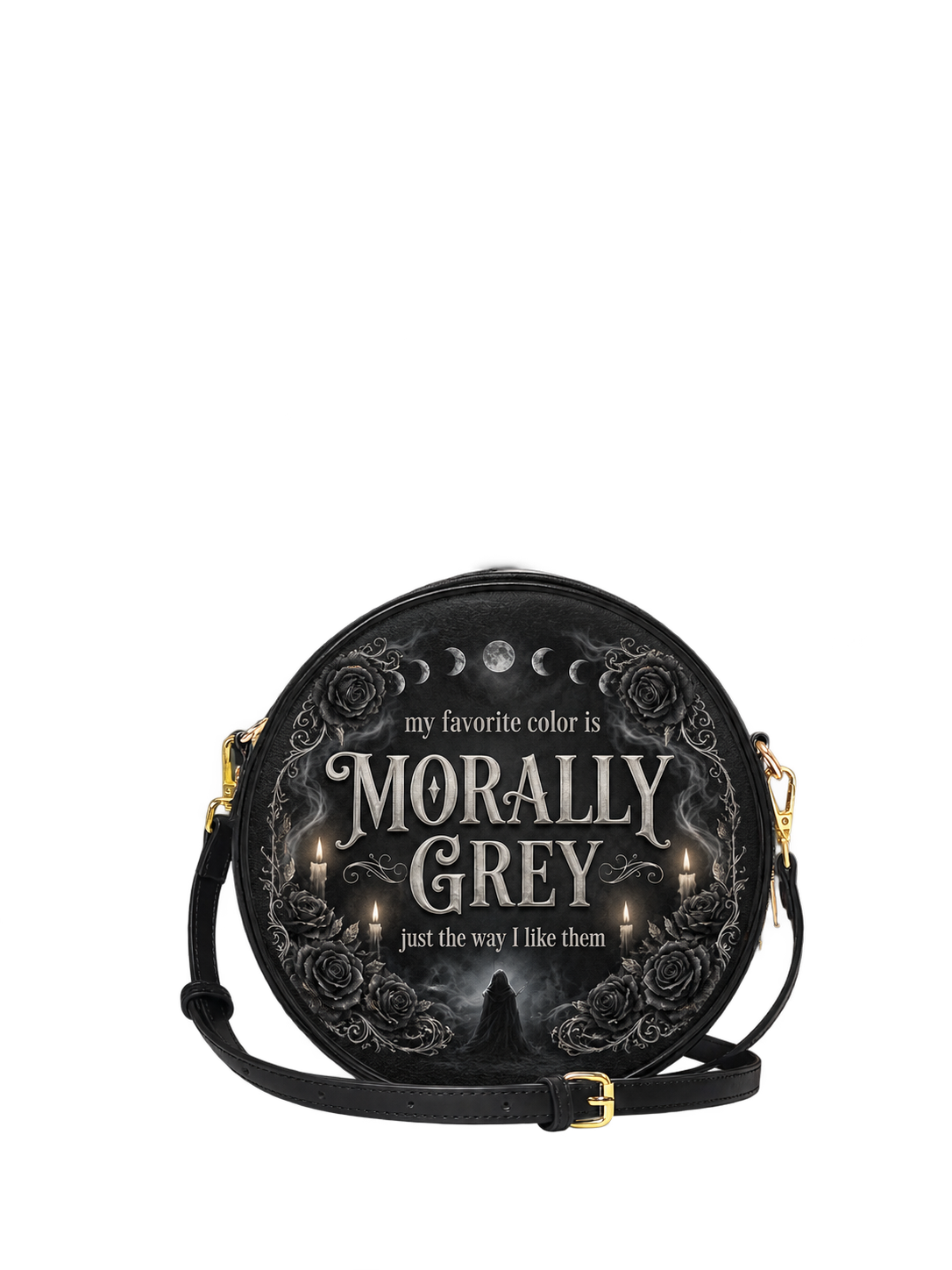 My Favorite Color Is Morally Grey Circle Crossbody Bag