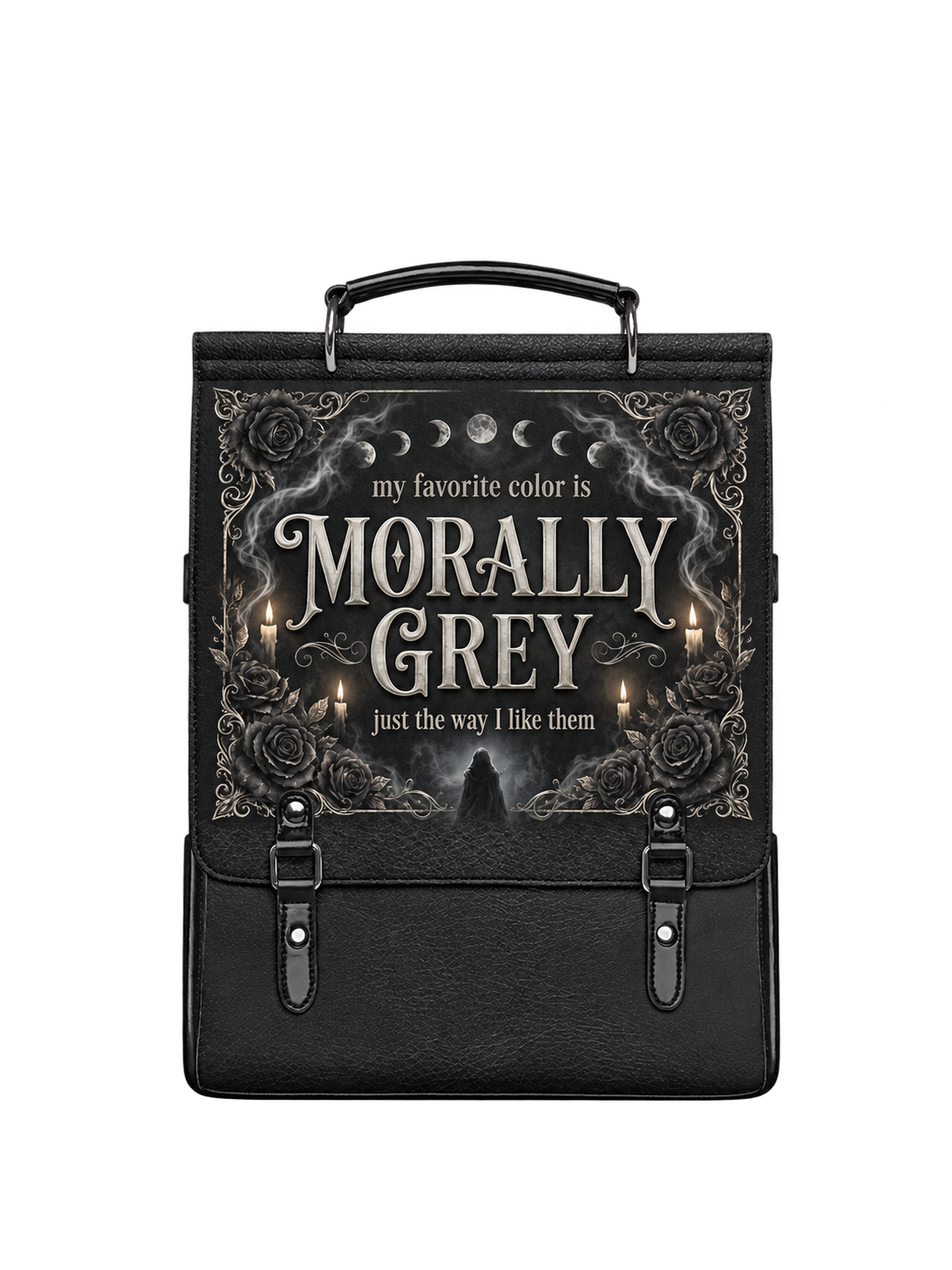 My Favorite Color Is Morally Grey Leather Backpack