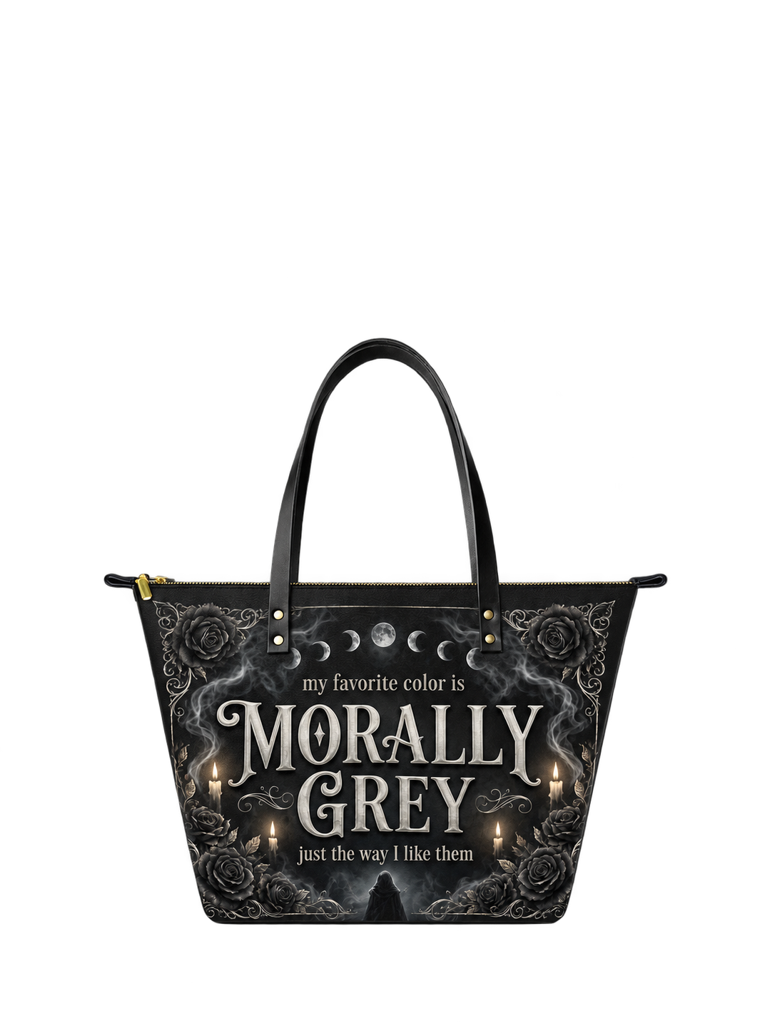 My Favorite Color Is Morally Grey Leather Tote Bag