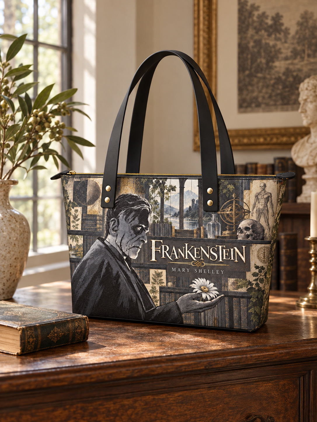"Frankenstein" Ashes of Hope Leather Tote Bag