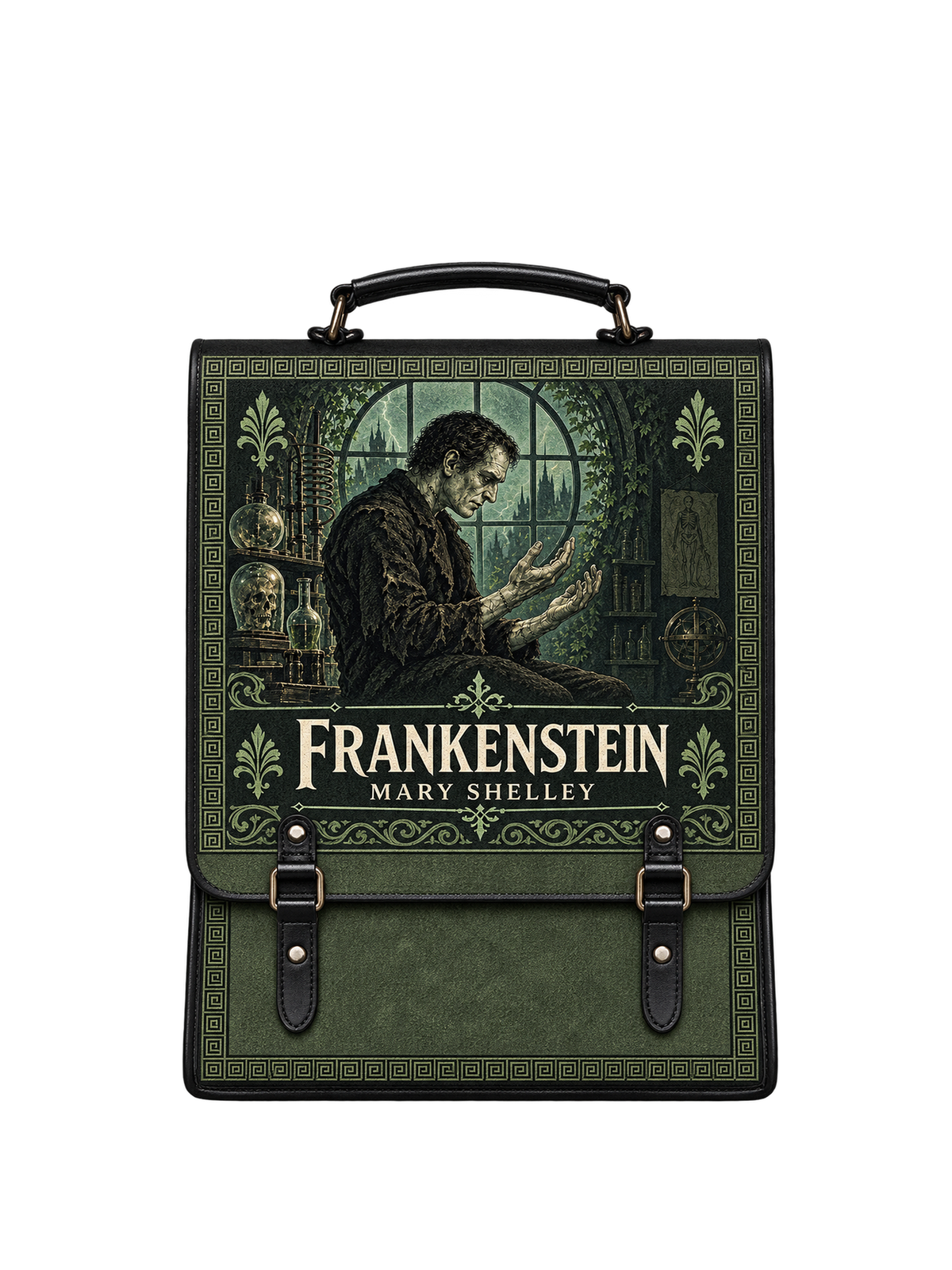 "Frankenstein" Mortuary Moss Leather Backpack