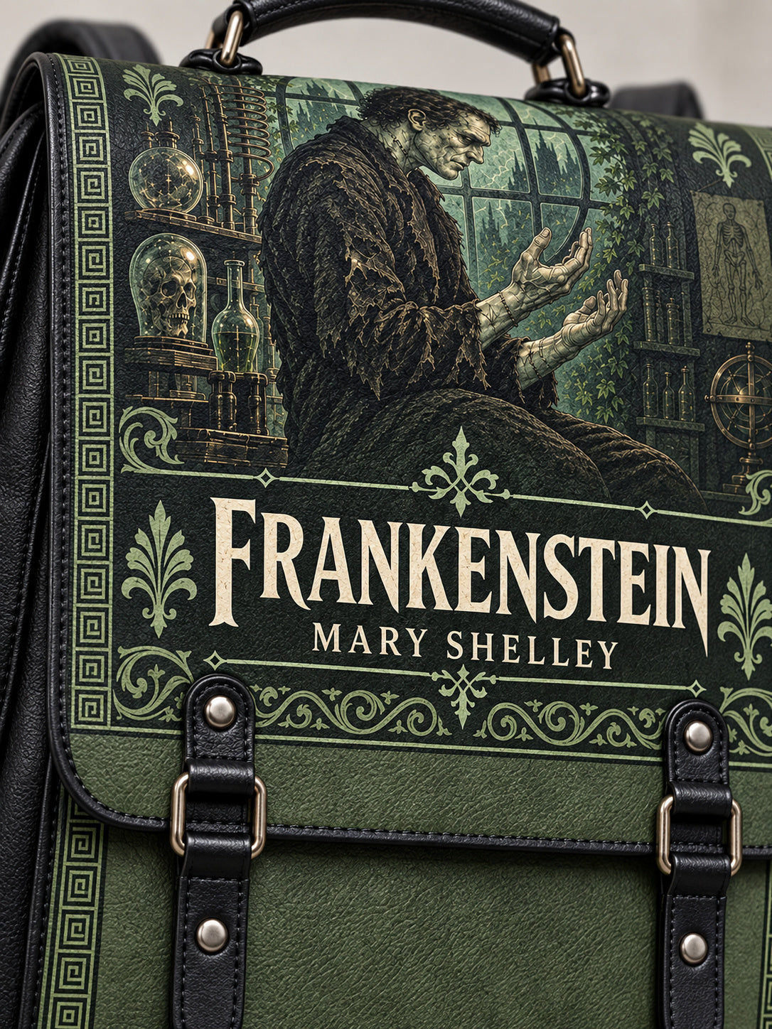 "Frankenstein" Mortuary Moss Leather Backpack