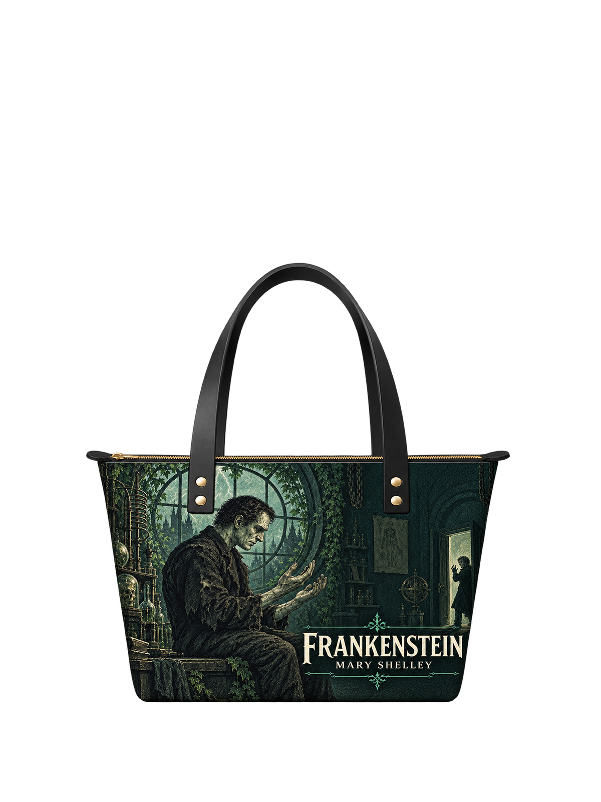 "Frankenstein" Mortuary Moss Leather Tote Bag