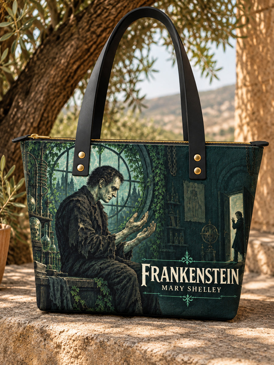"Frankenstein" Mortuary Moss Leather Tote Bag