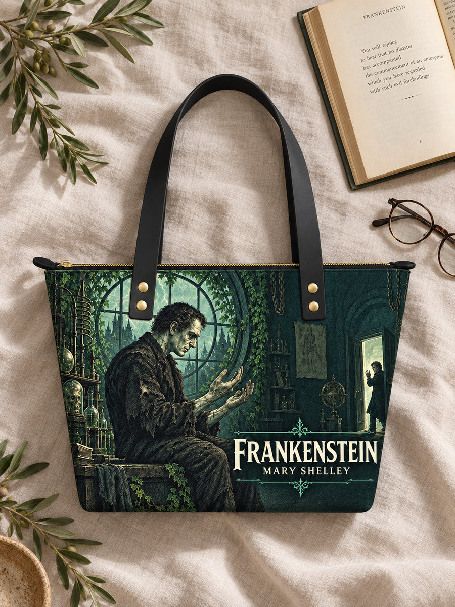 "Frankenstein" Mortuary Moss Leather Tote Bag