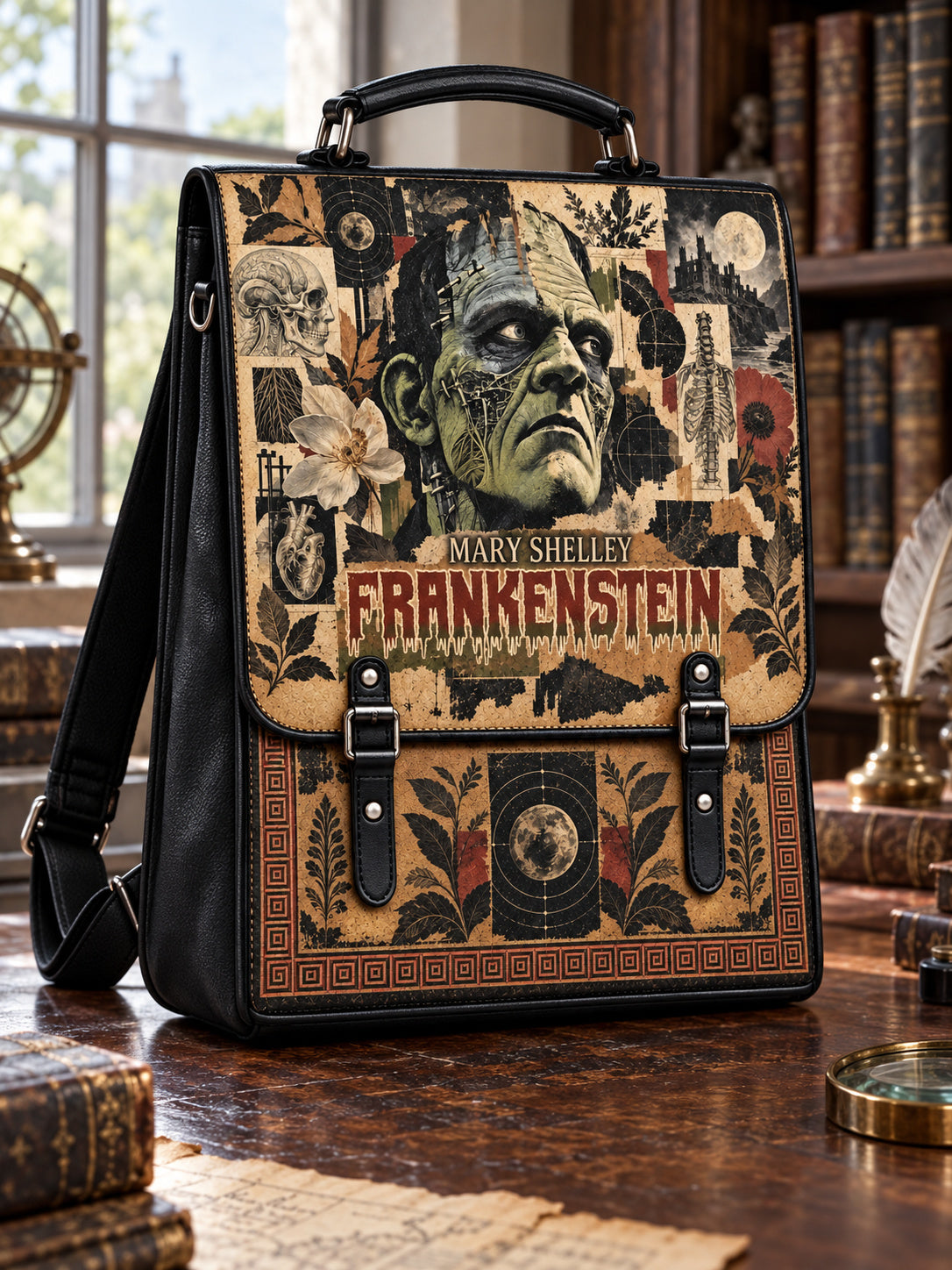 "Frankenstein" Old Parchment Leather Backpack