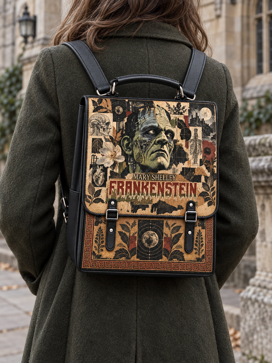 "Frankenstein" Old Parchment Leather Backpack