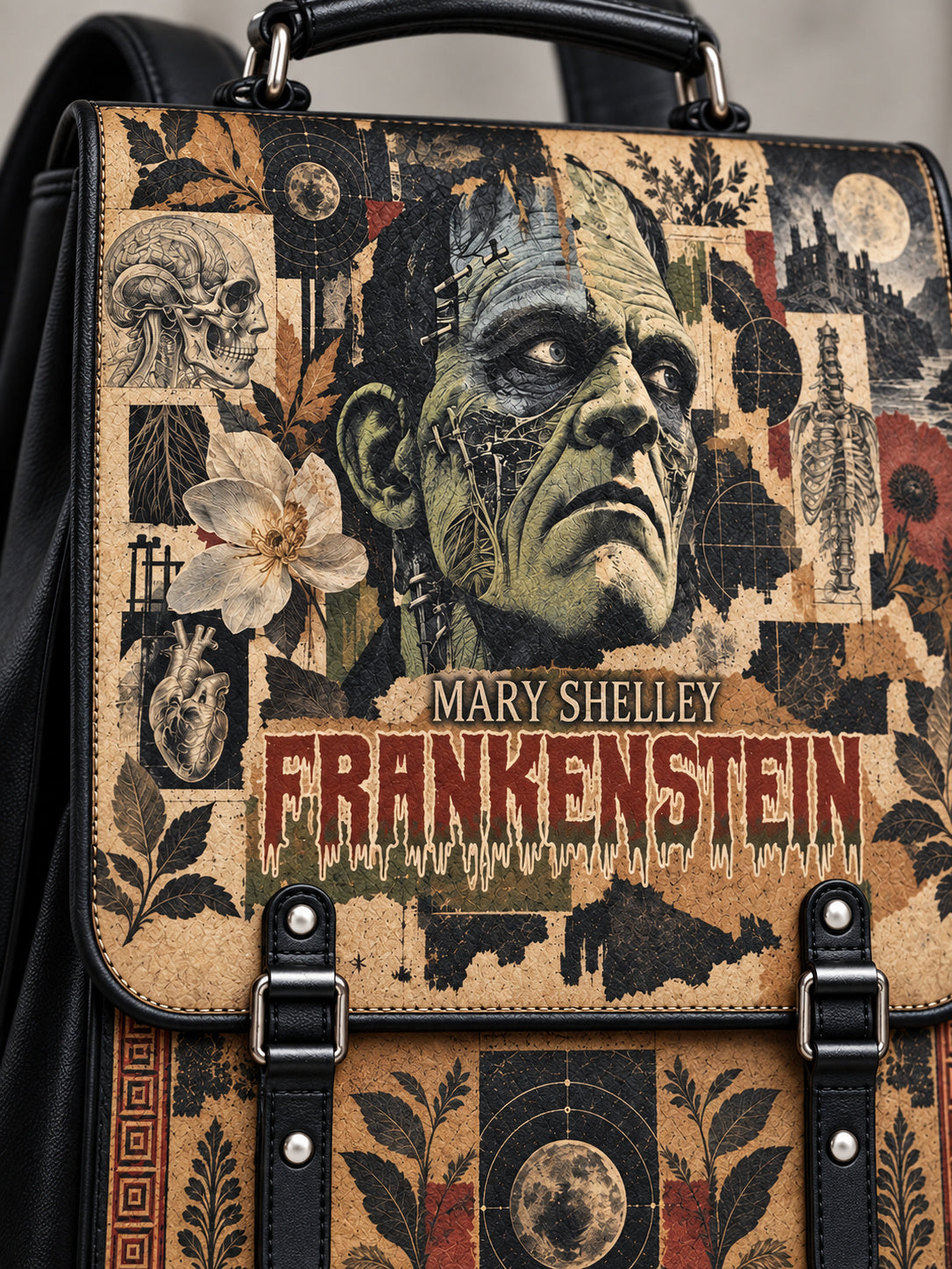 "Frankenstein" Old Parchment Leather Backpack