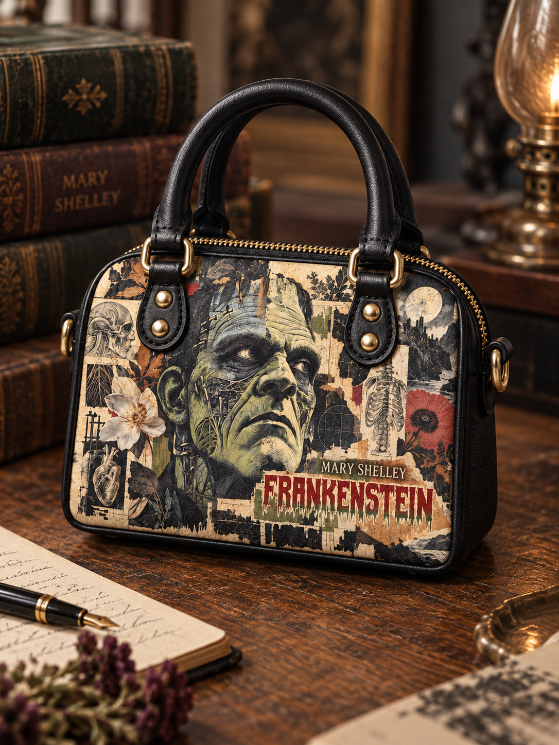 "Frankenstein" Old Parchment Mini Satchel