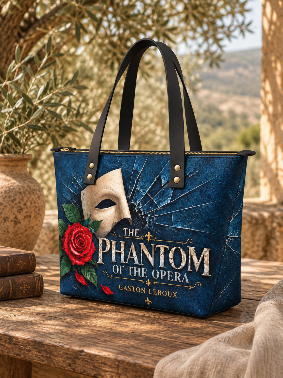 "The Phantom Of The Opera" Leather Tote Bag