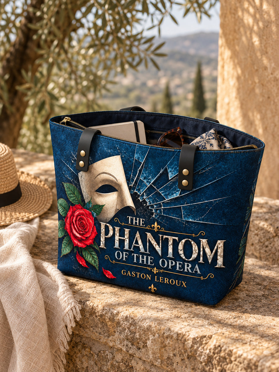 "The Phantom Of The Opera" Leather Tote Bag