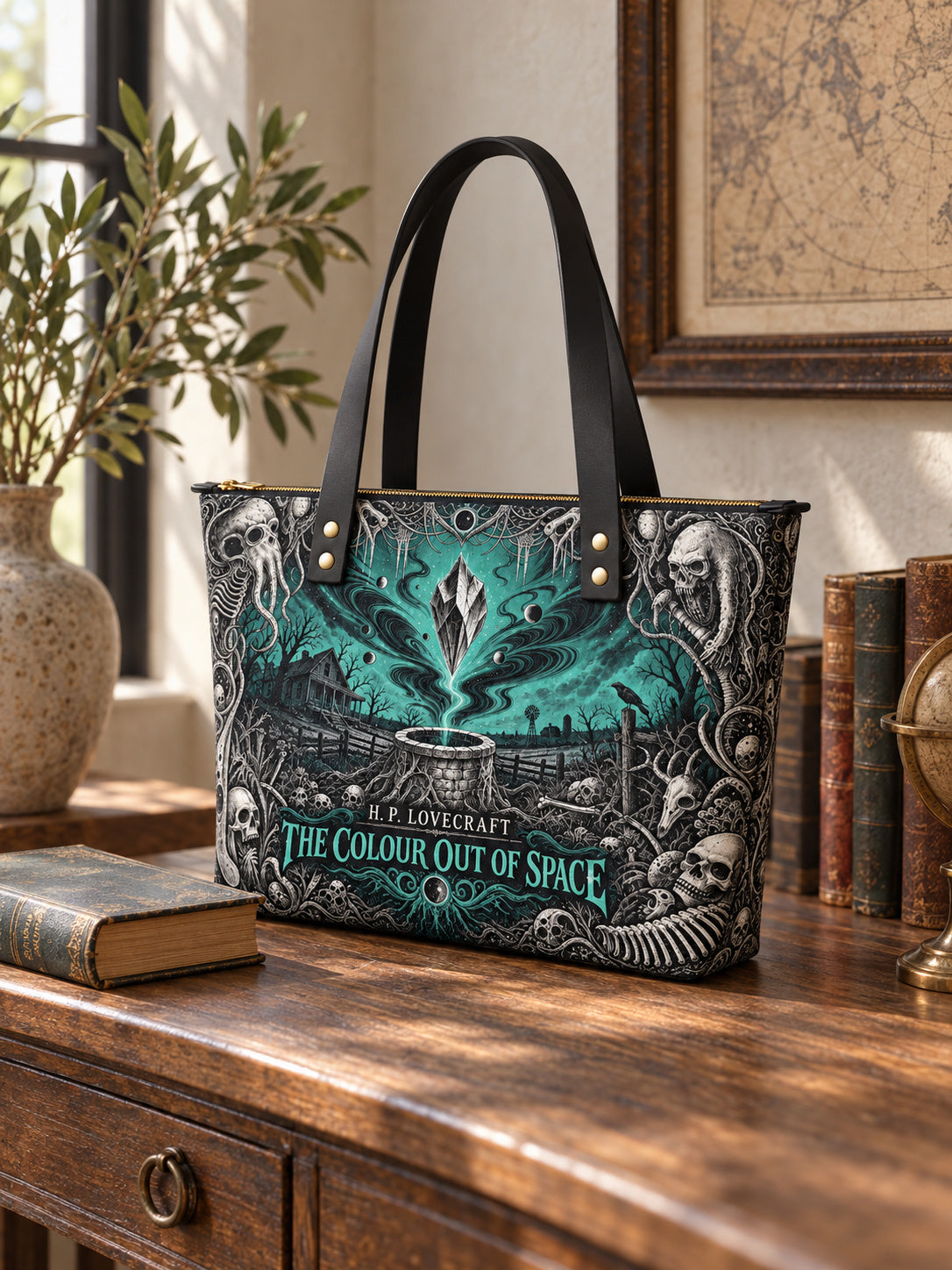 "The Colour Out Of Space" Leather Tote Bag