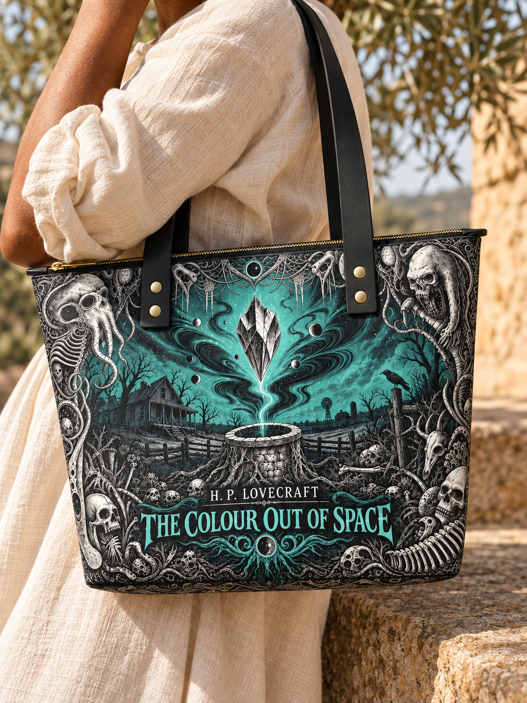 "The Colour Out Of Space" Leather Tote Bag