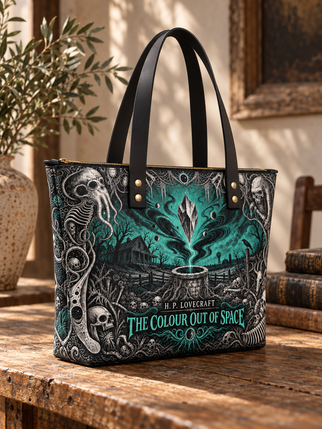 "The Colour Out Of Space" Leather Tote Bag