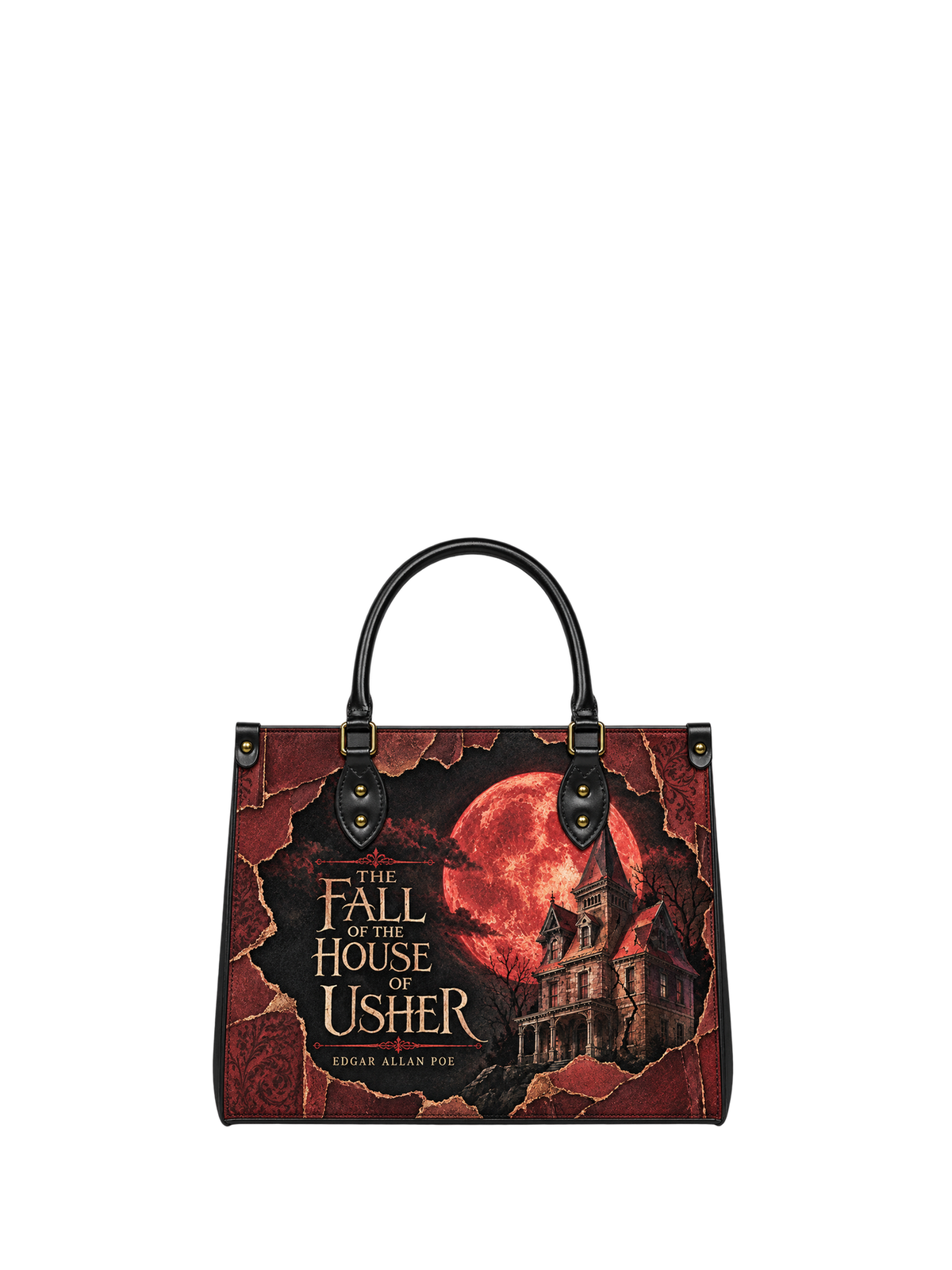 "The Fall Of The House Of Usher" Leather Handbag