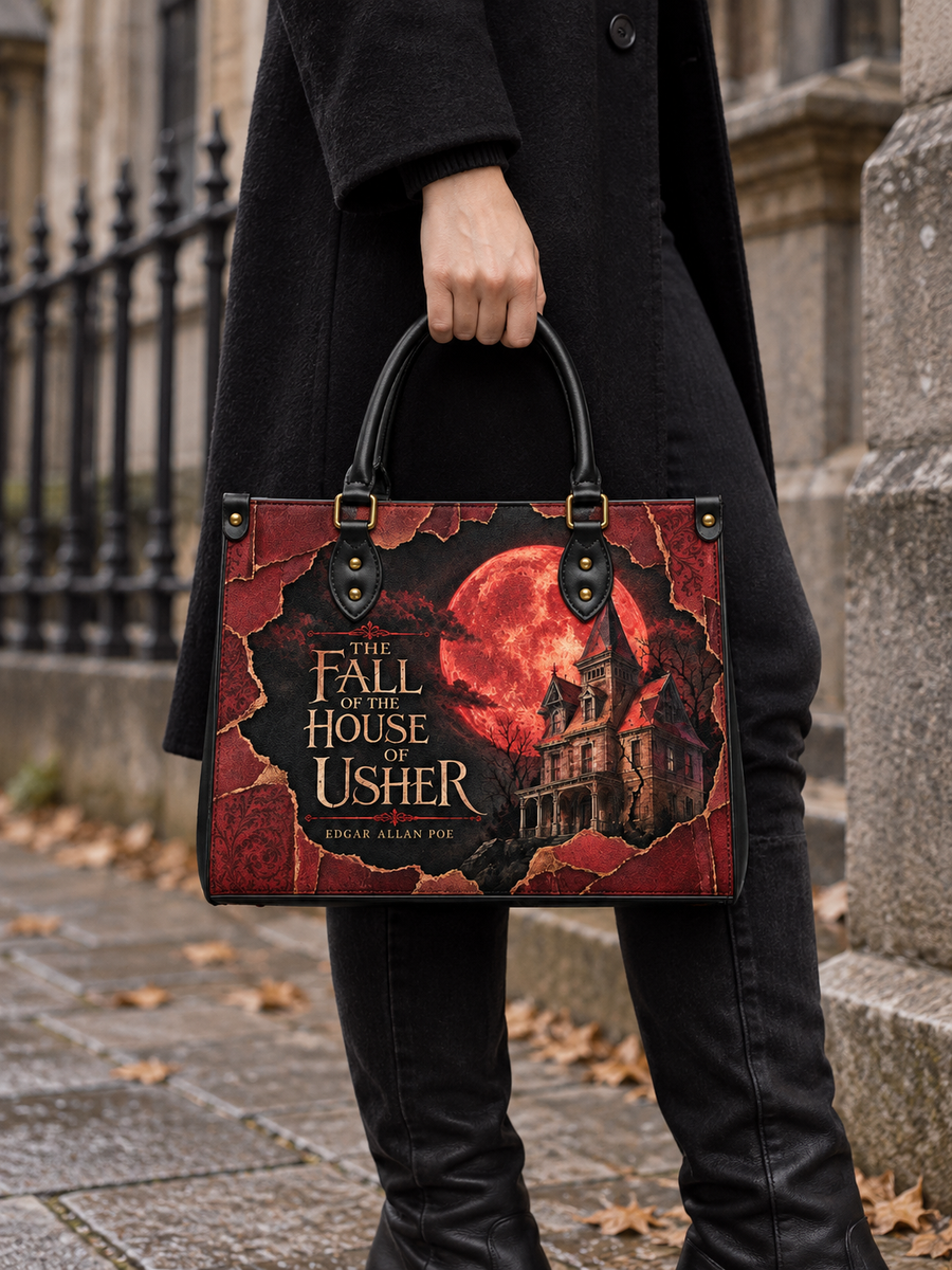 "The Fall Of The House Of Usher" Leather Handbag