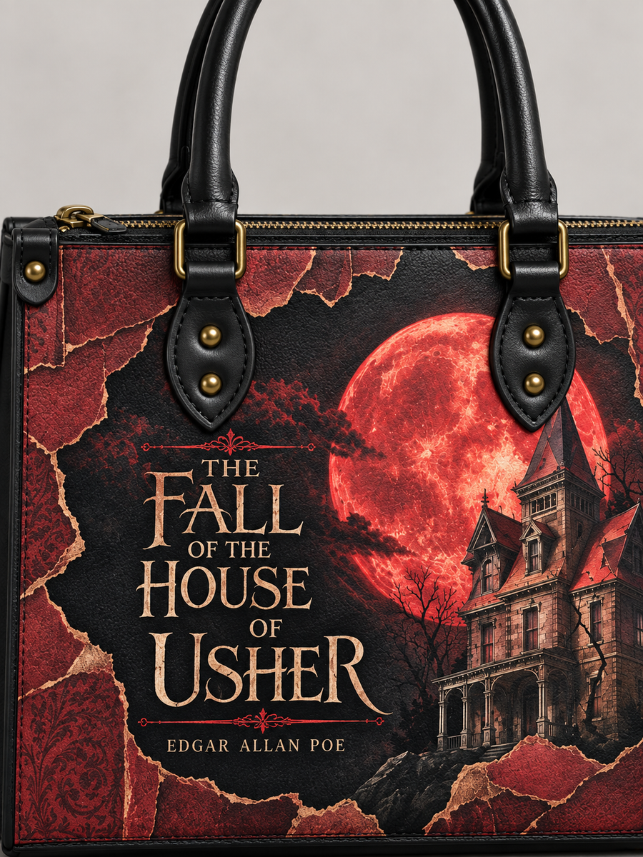 "The Fall Of The House Of Usher" Leather Handbag