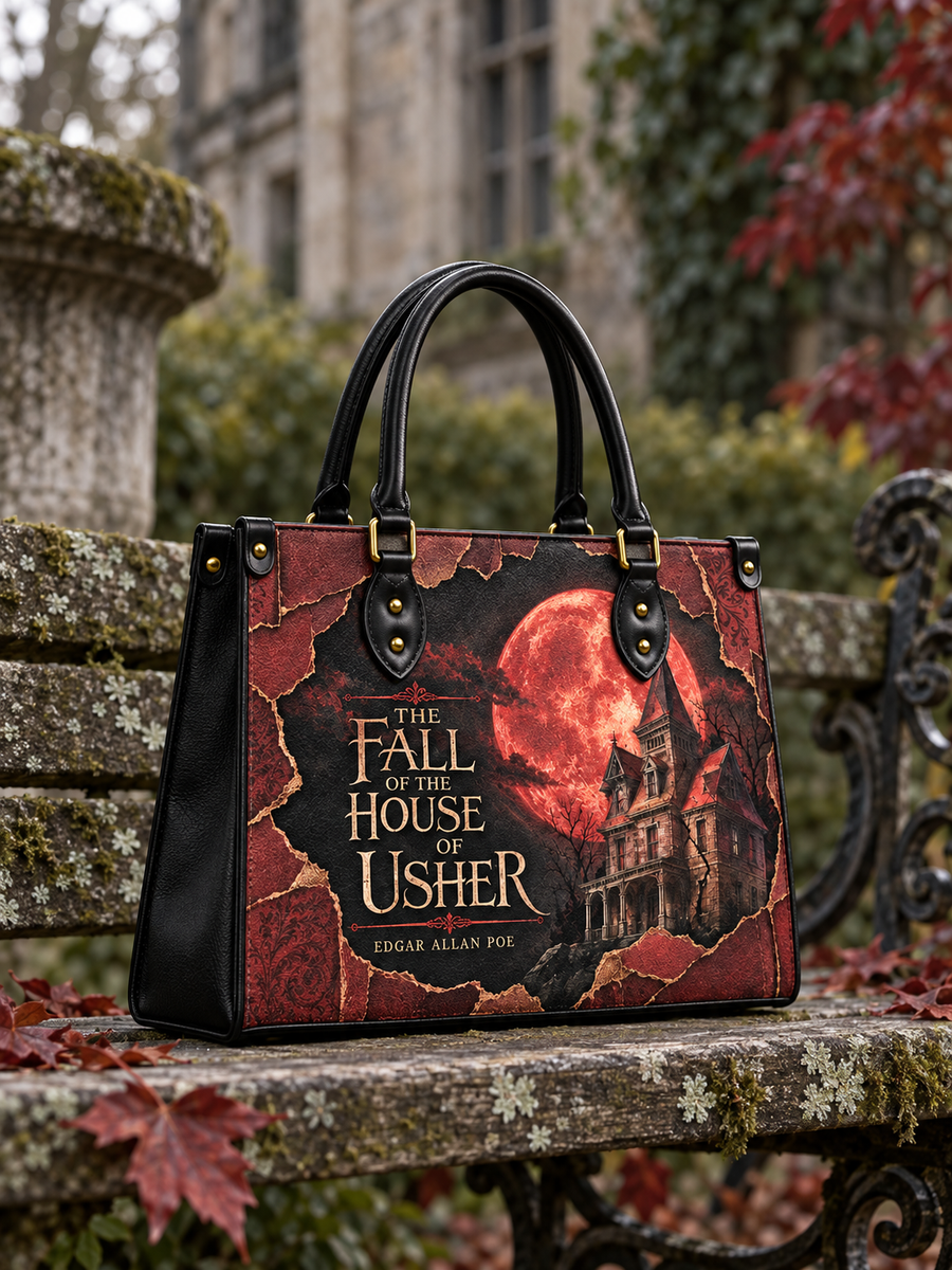 "The Fall Of The House Of Usher" Leather Handbag