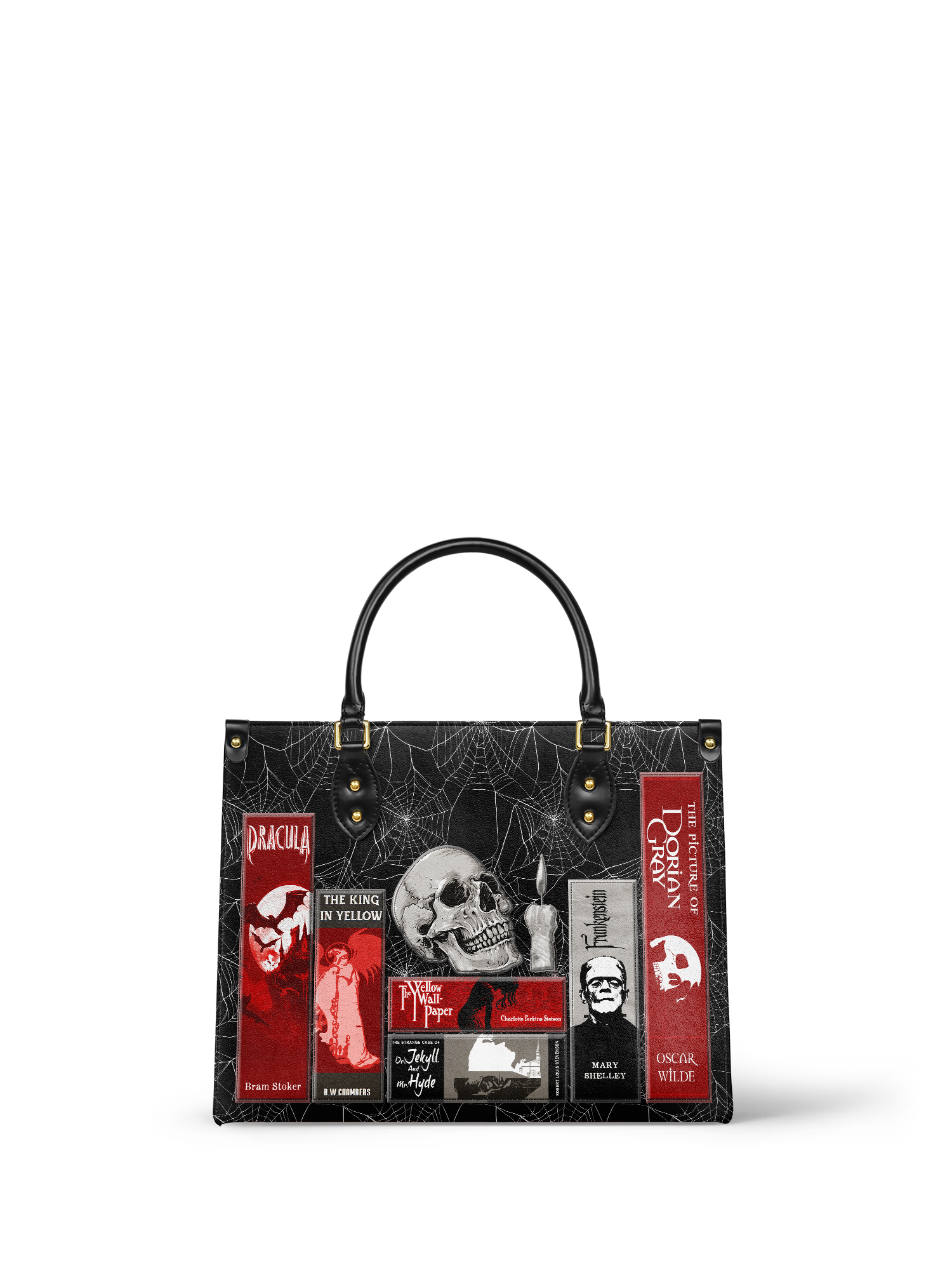 "The Codex of Gothic Tales" Black Widow’s Kiss Leather Handbag