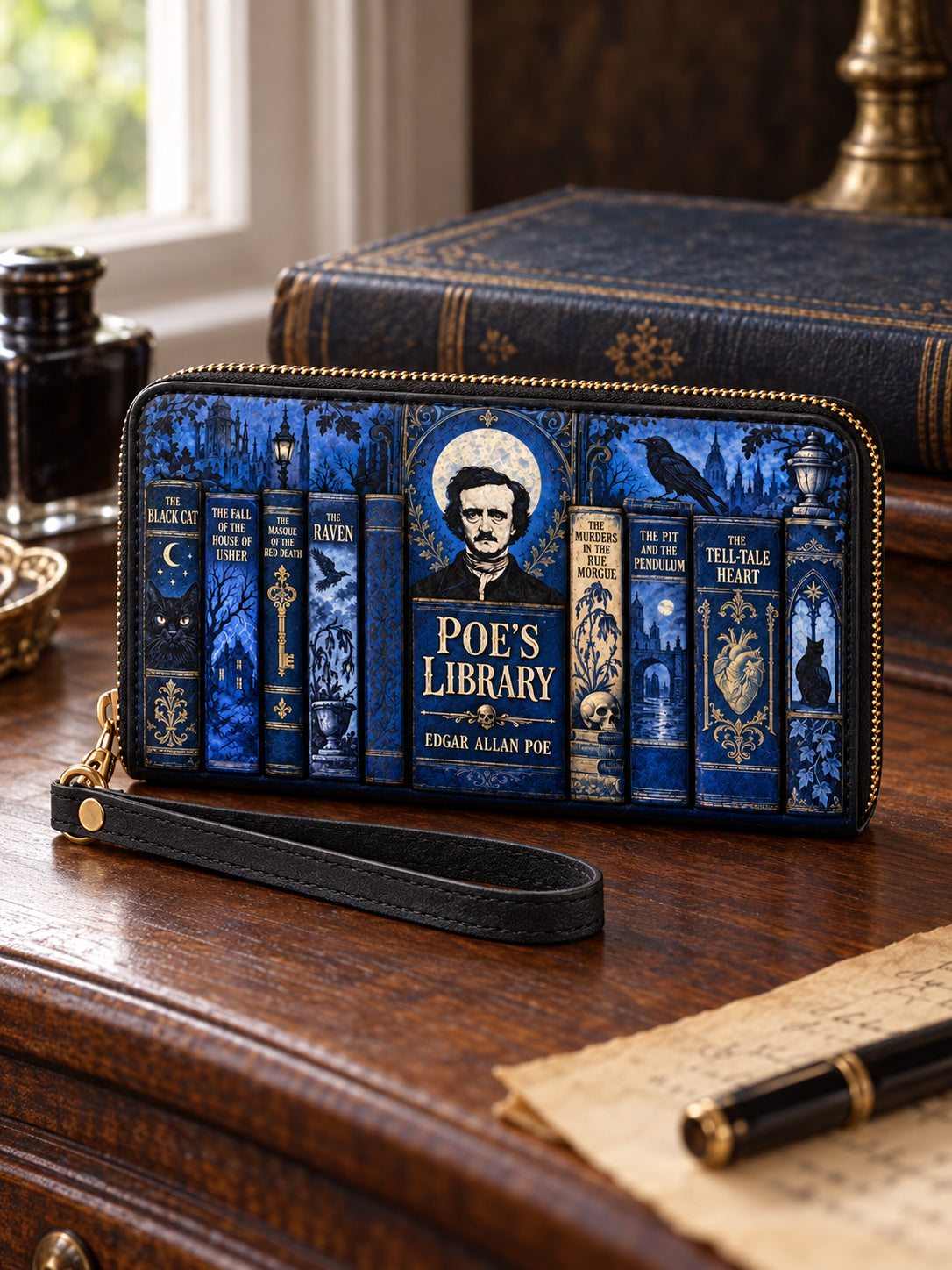 "Poe's Library" Midnight Ink Wallet
