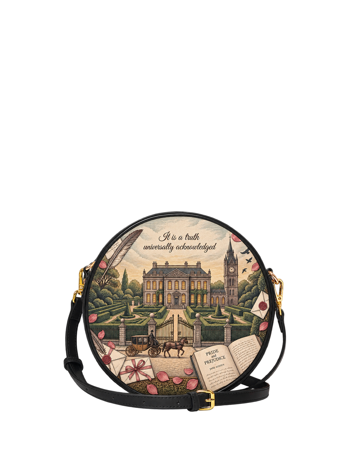 "Pride and Prejudice" Pemberley Circle Crossbody Bag