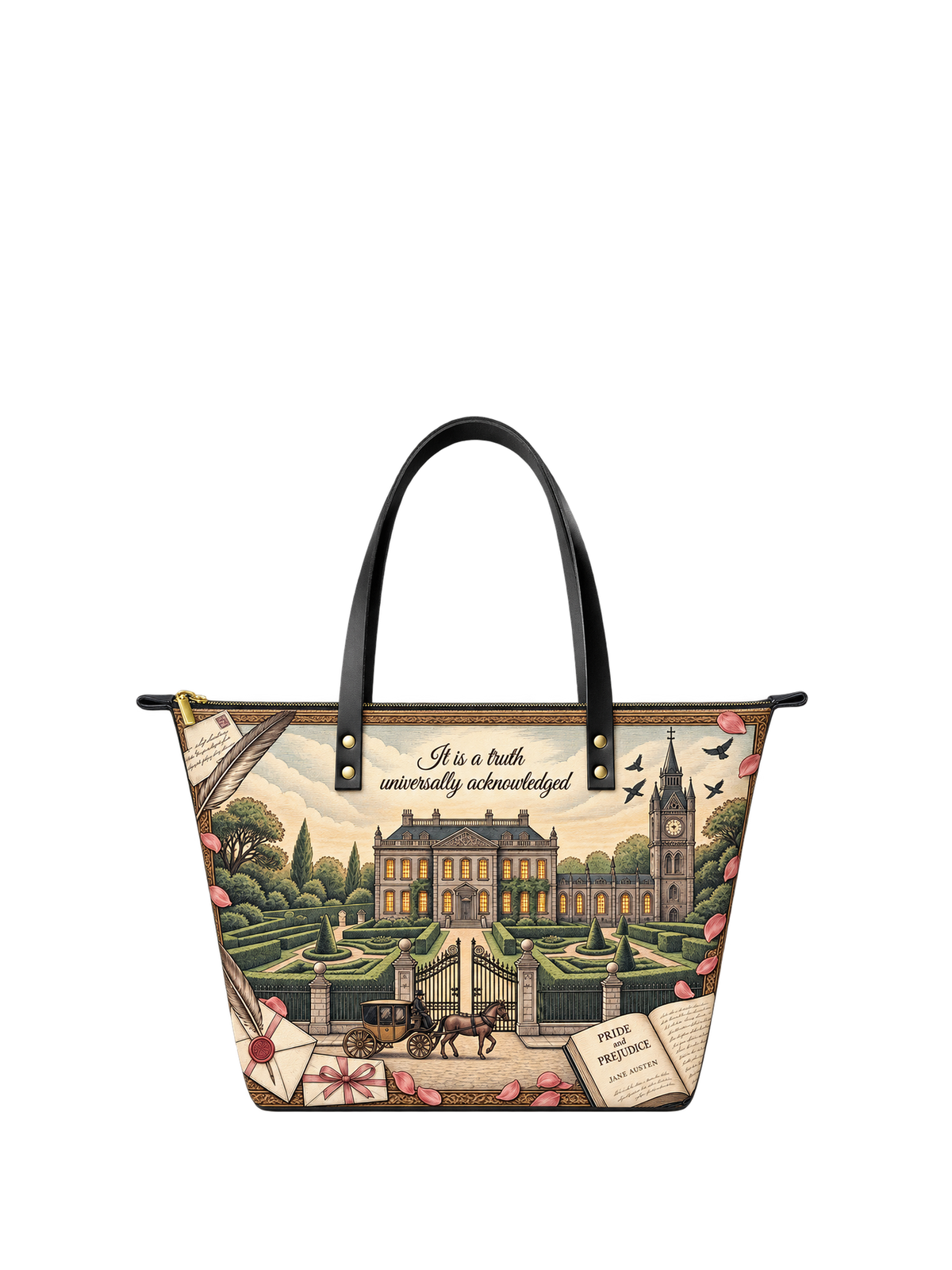 "Pride and Prejudice" Pemberley Leather Tote Bag