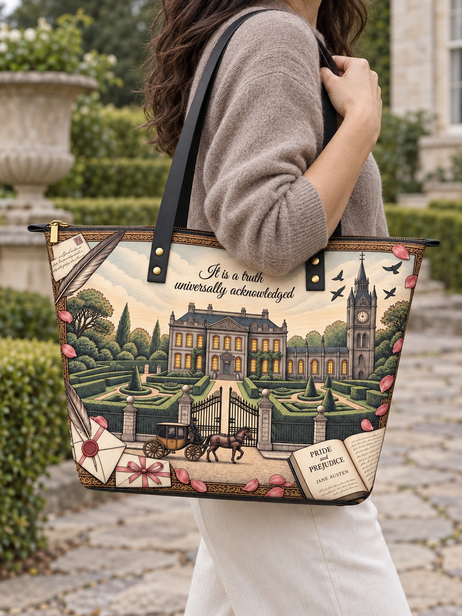 "Pride and Prejudice" Pemberley Leather Tote Bag
