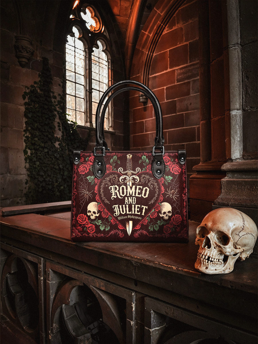 "Romeo And Juliet" Poison Rose - Black Interior - Small Leather Handbag