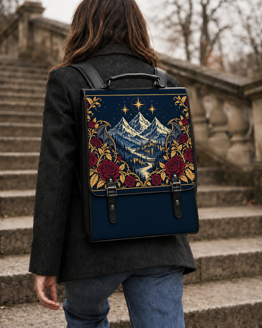 "Rose Mountain" Starlit Valley Leather Backpack