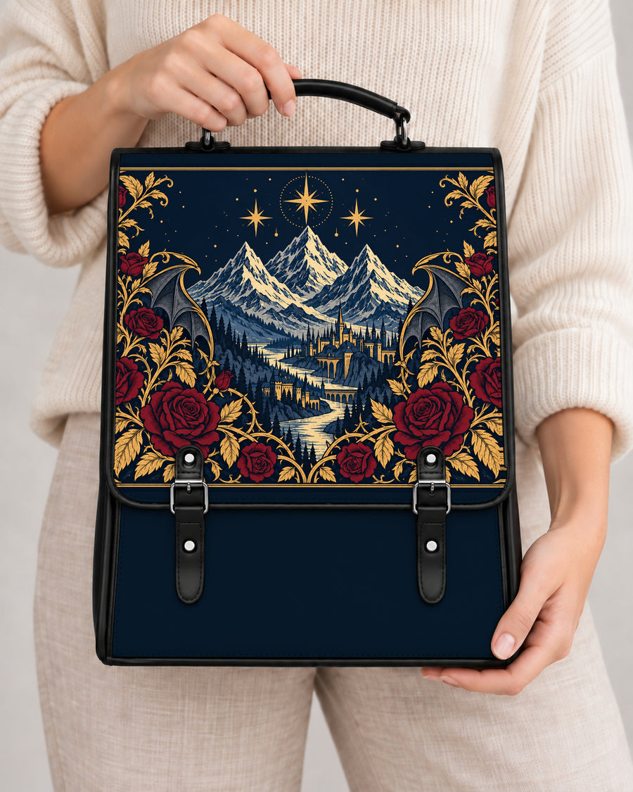 "Rose Mountain" Starlit Valley Leather Backpack