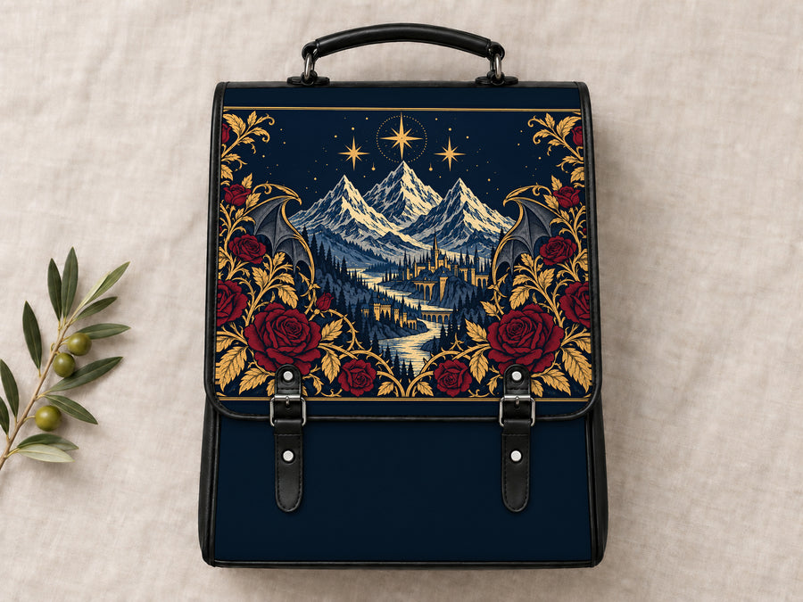 "Rose Mountain" Starlit Valley Leather Backpack