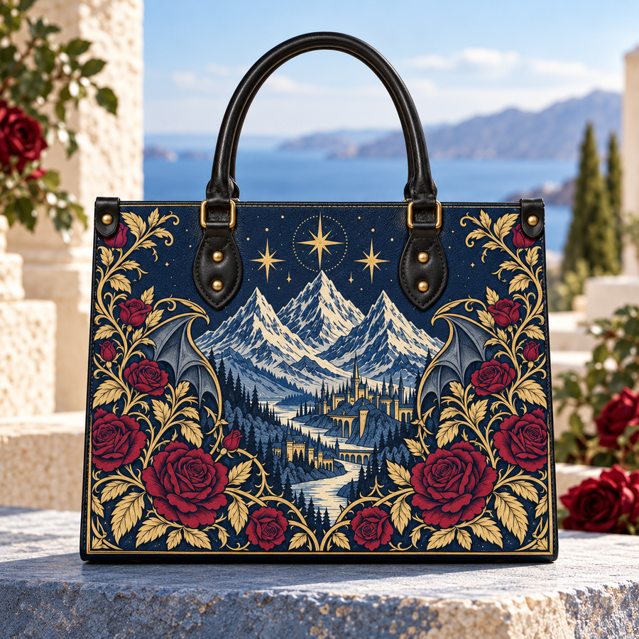 "Rose Mountain" Starlit Valley Leather Handbag