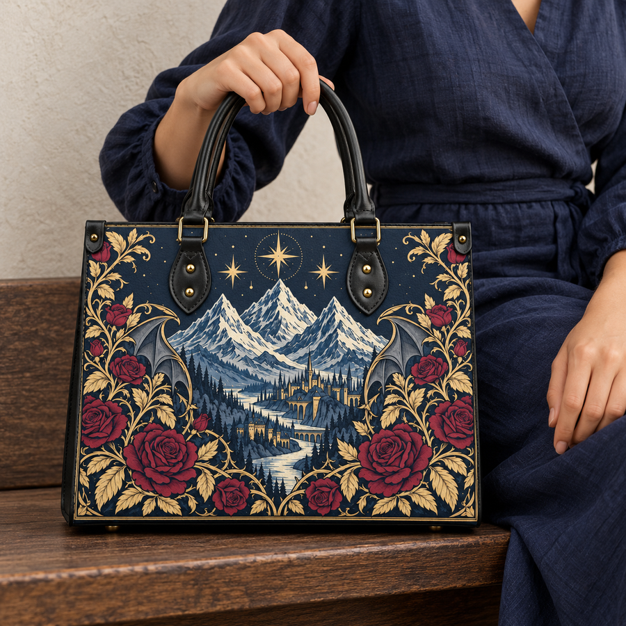 "Rose Mountain" Starlit Valley Leather Handbag