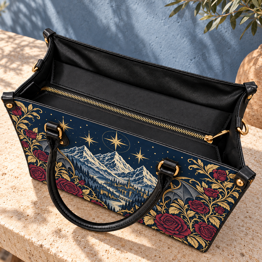 "Rose Mountain" Starlit Valley Leather Handbag