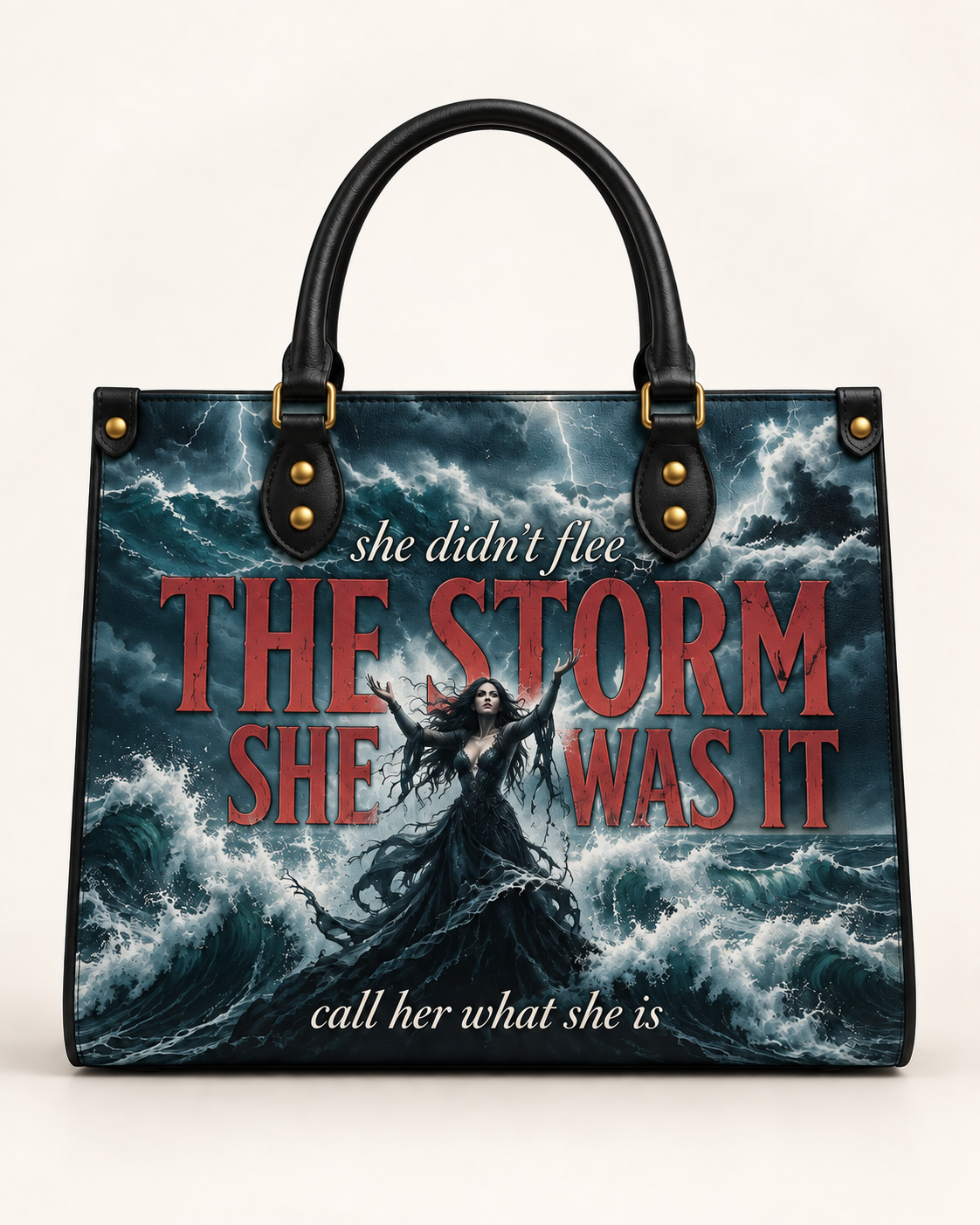 "She Was The Storm" Tempest Leather Handbag