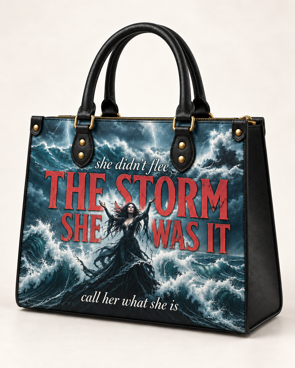 "She Was The Storm" Tempest Leather Handbag