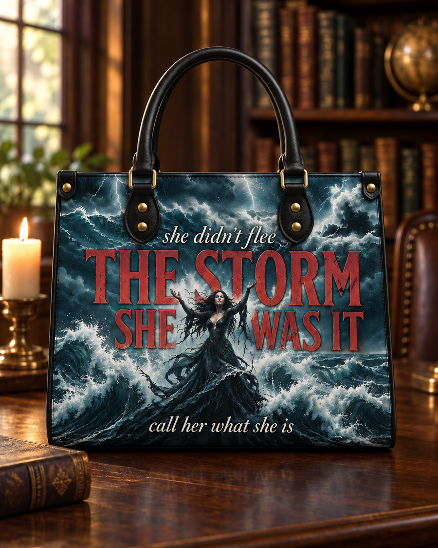 "She Was The Storm" Tempest Leather Handbag