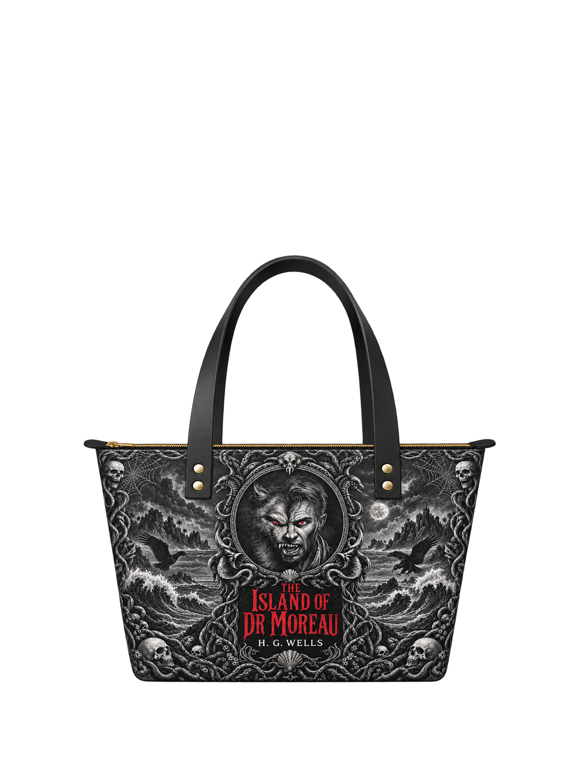 "The Island Of Dr Moreau" Leather Tote Bag