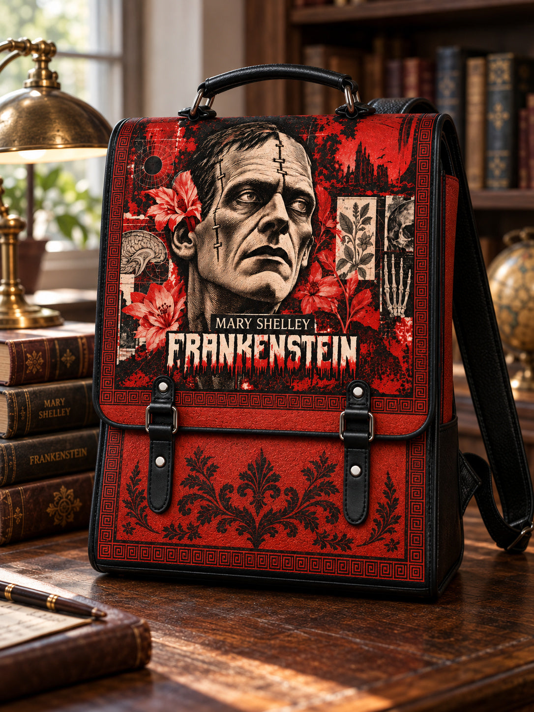 "Frankenstein" Heart Surge Leather Backpack