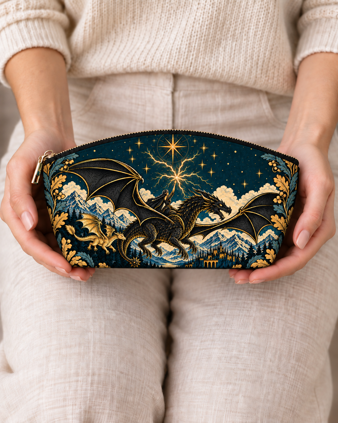 "Stormwing" Black Dragon Eclipse Makeup Bag