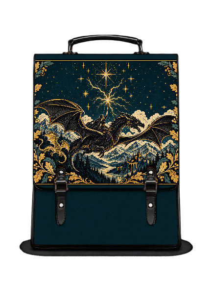 "Stormwing" Black Dragon Leather Backpack