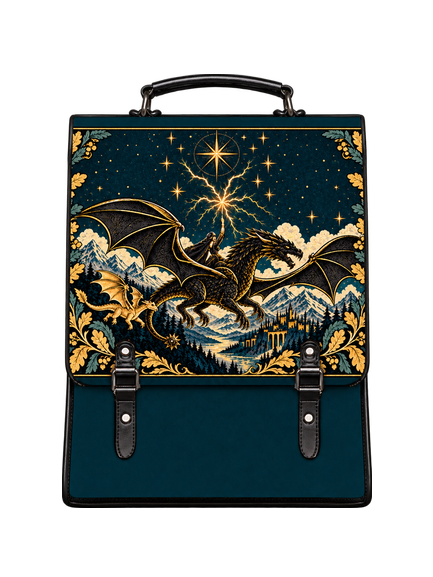 "Stormwing" Black Dragon Leather Backpack
