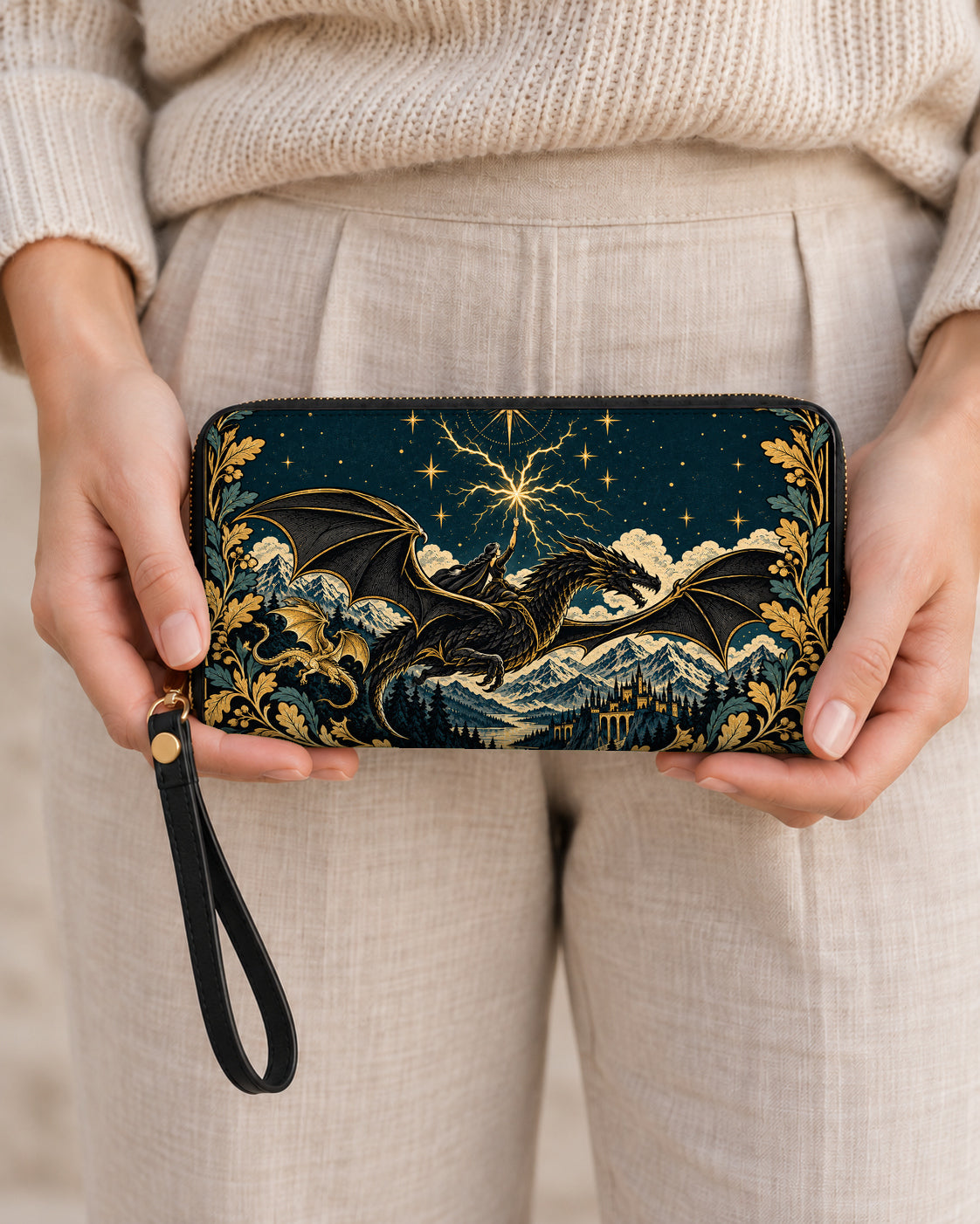 "Stormwing" Black Dragon Long Wallet