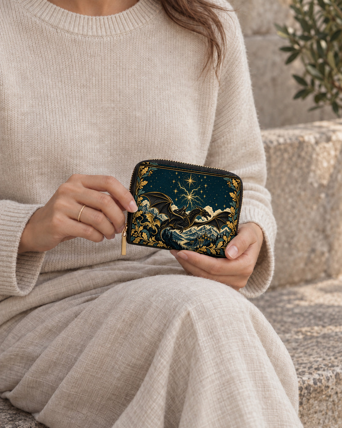 "Stormwing" Black Dragon Mini Wallet