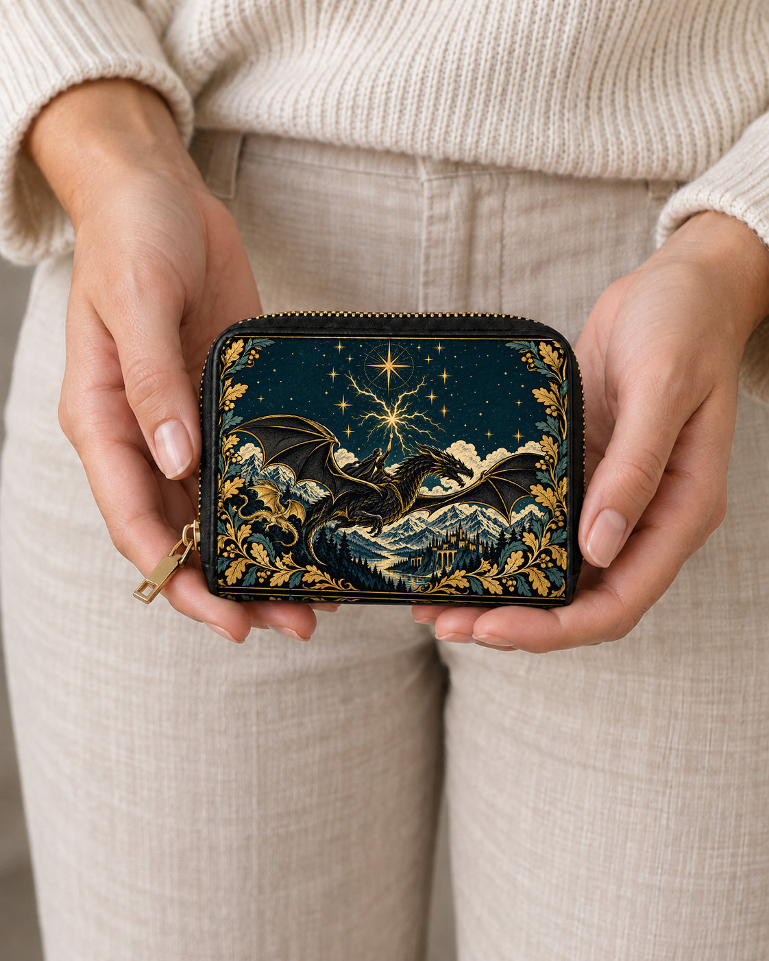 "Stormwing" Black Dragon Mini Wallet